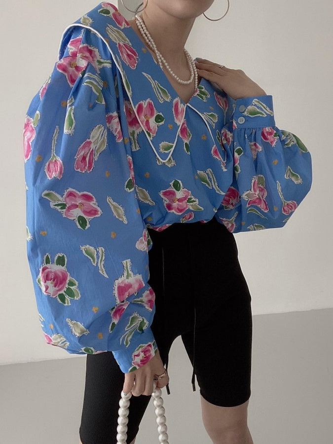 優雅花卉襯衫 X2685