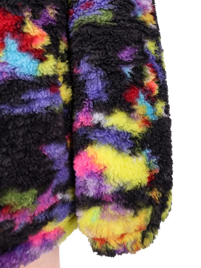 Colorful Boa Fleece Hoodie Jacket X2615