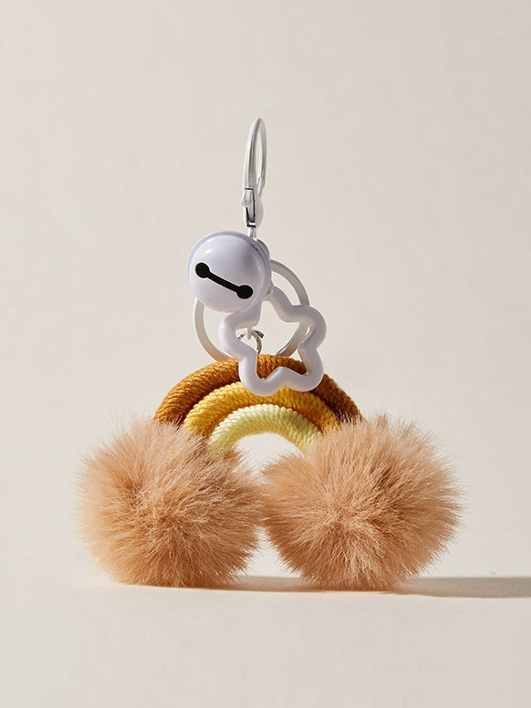 Bell and plush rainbow pendant charm X3036