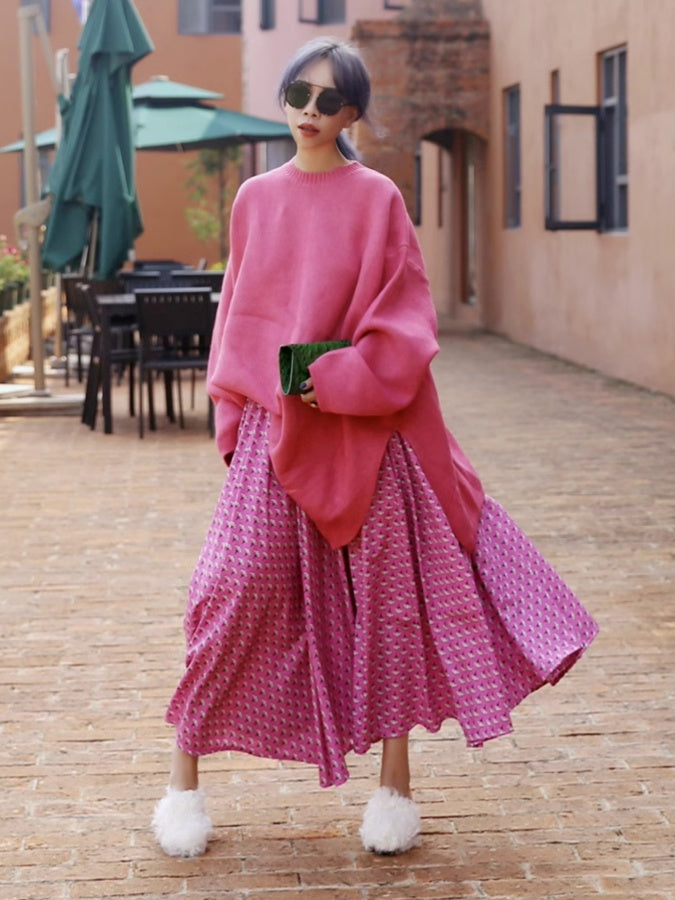 Flower print skirt X2844