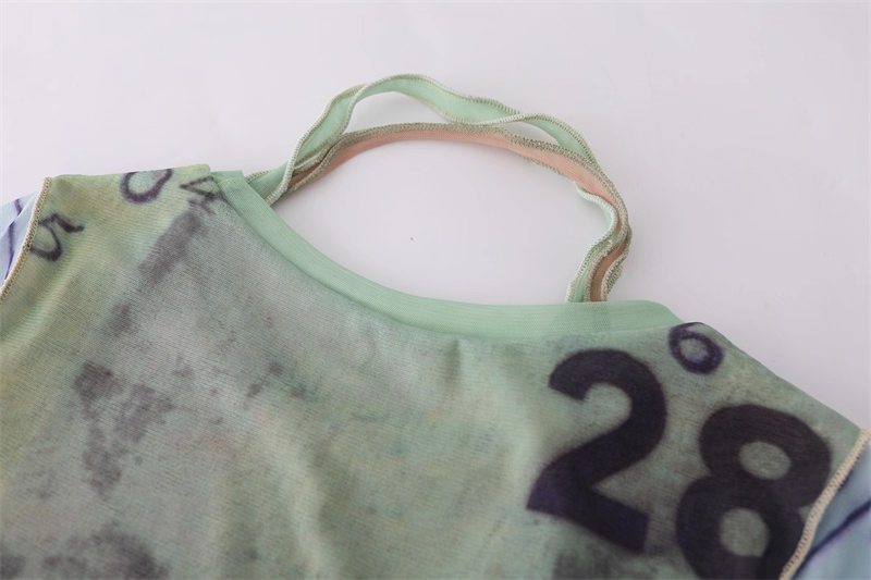 Sweet Cool Printed Double Mesh Short Sleeve T-Shirt X3324