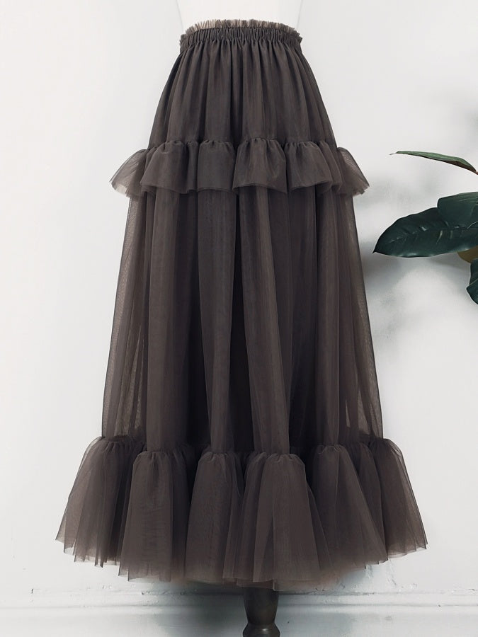 See-through mesh skirt X2630