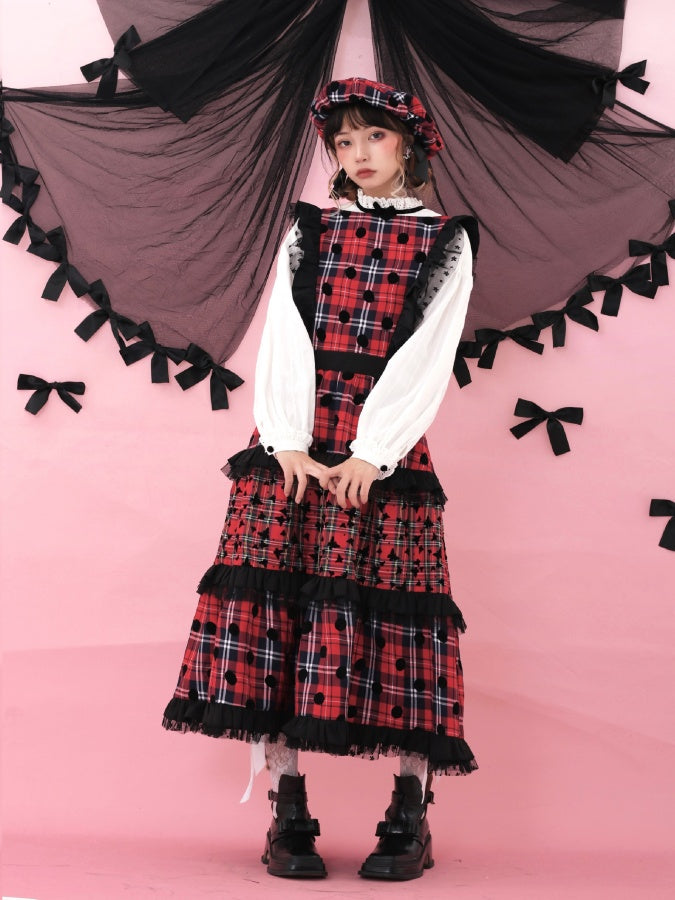 Lolita 圓點格紋洋裝 X2885