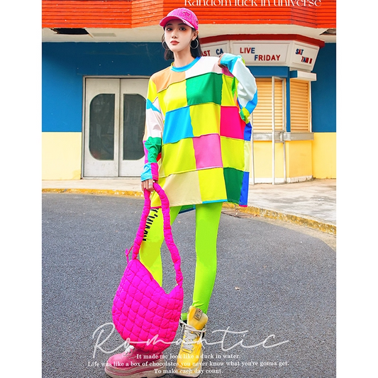 Colorblock Patchwork Logo Sweatshirt X3431