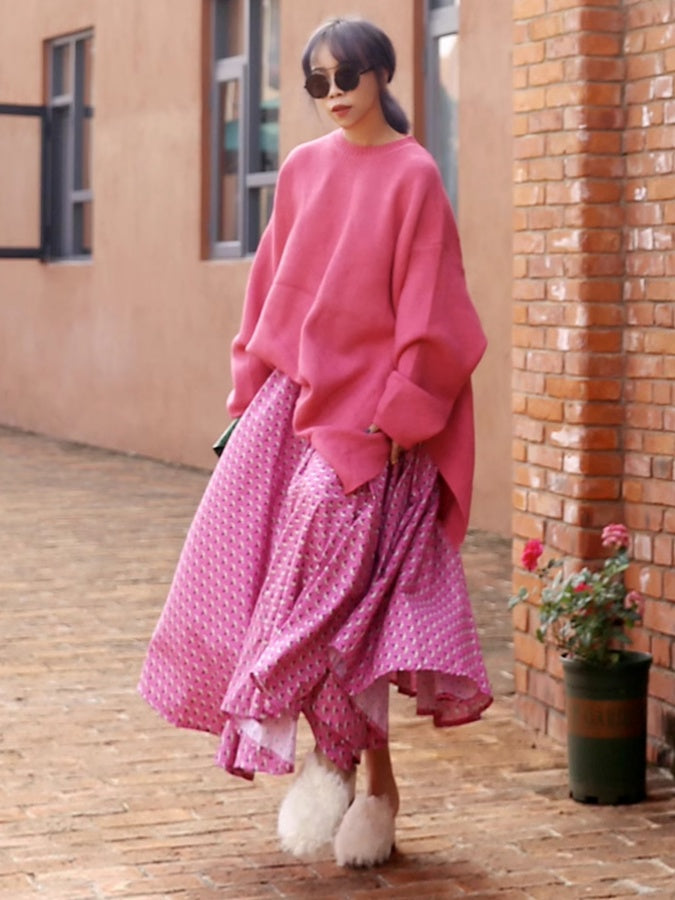 Flower print skirt X2844