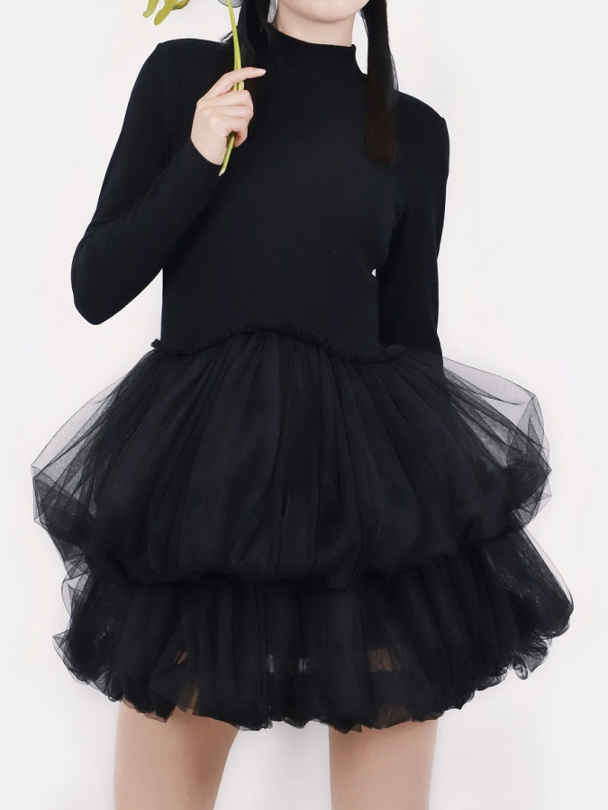 Volume Silhouette 迷你網眼洋裝 X2631