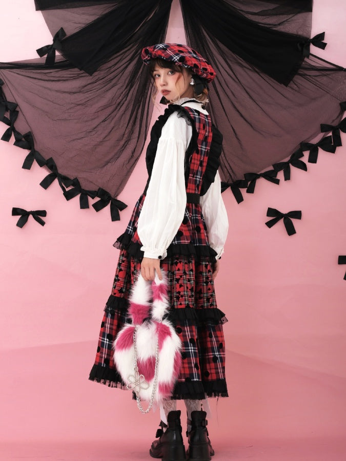 Lolita 圓點格紋洋裝 X2885