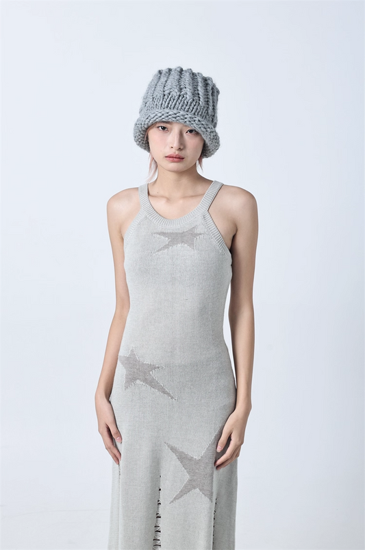 Icelandic Hand-Knitted Wool Beanie Neck Warmer X3442