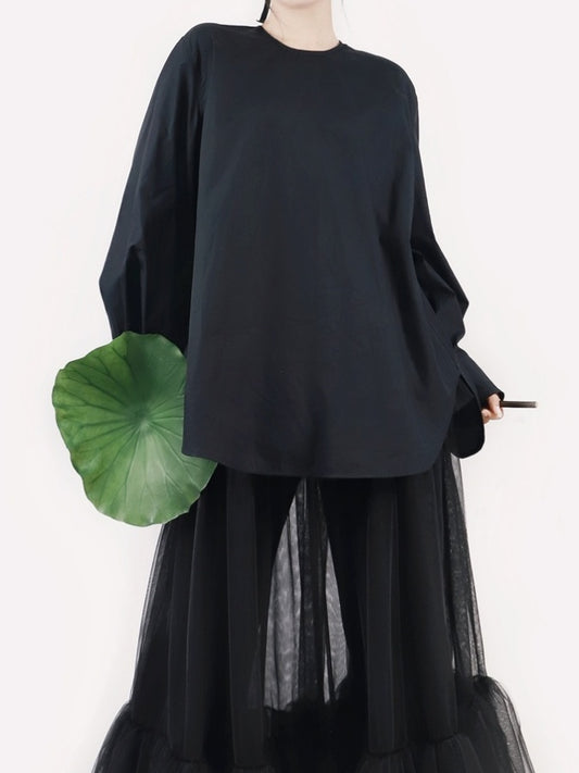 圓領寬鬆剪裁縫製 X2629