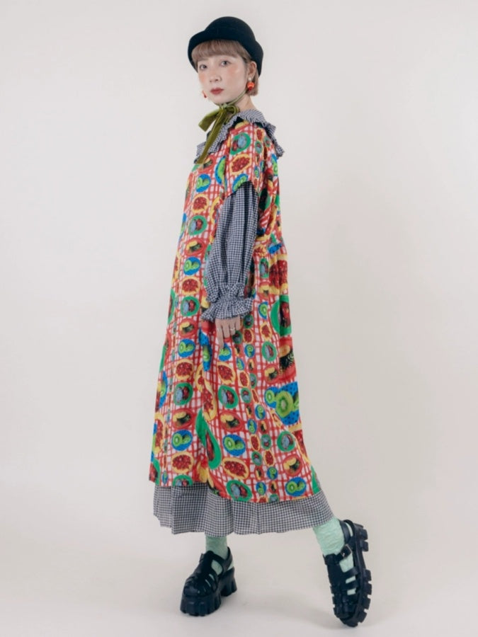 Tropical Fruit Wide Dress X2641