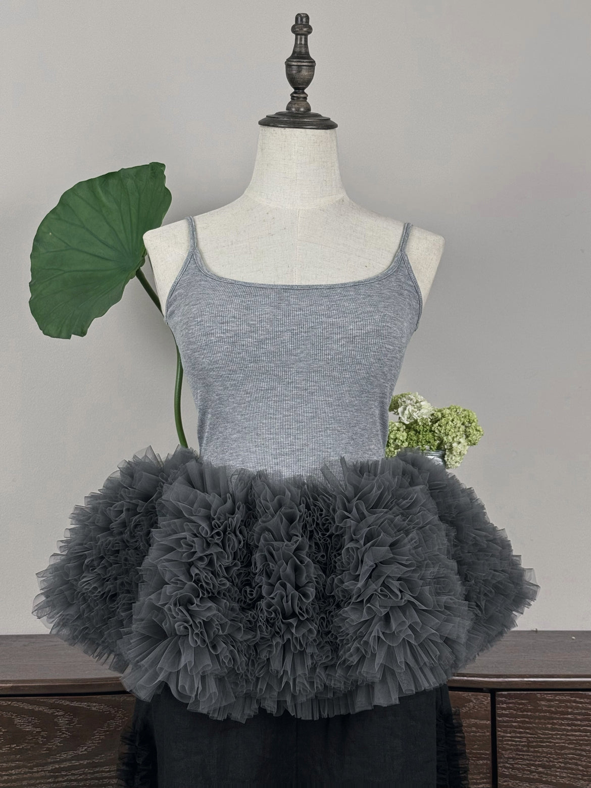 Mesh Hem Petal Camisole Top X3239