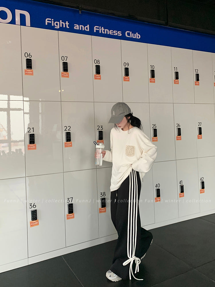 拉絨寬鬆長袖T卹 X3046