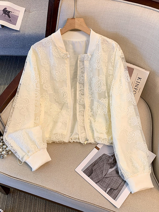 Paisley pattern Lace Short Jacket X3228