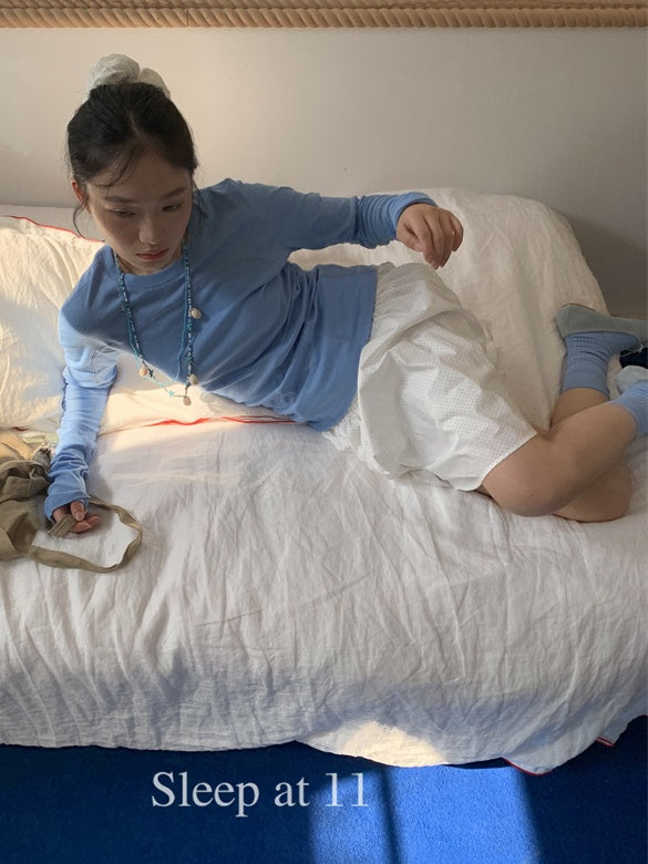簡約瘦身長袖T卹 X3186