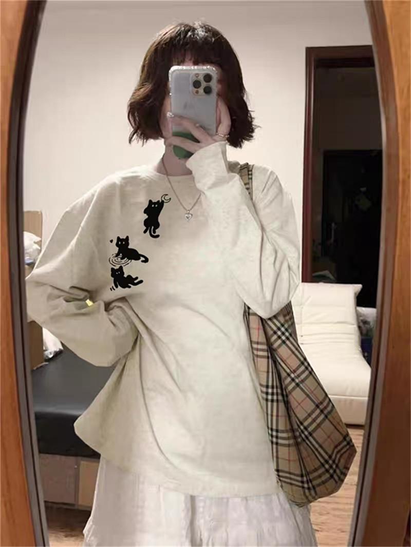 可愛貓咪厚棉長袖T卹 X3068