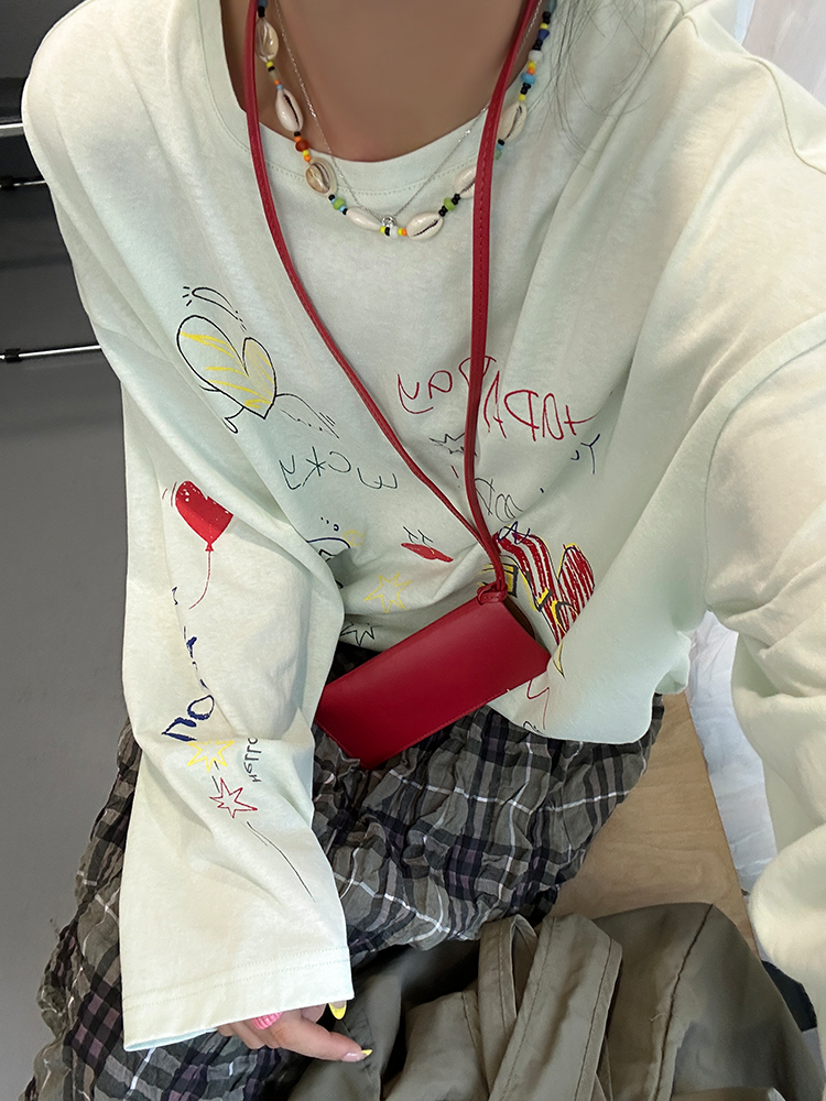 White Long Sleeve Printed T-Shirt X3222