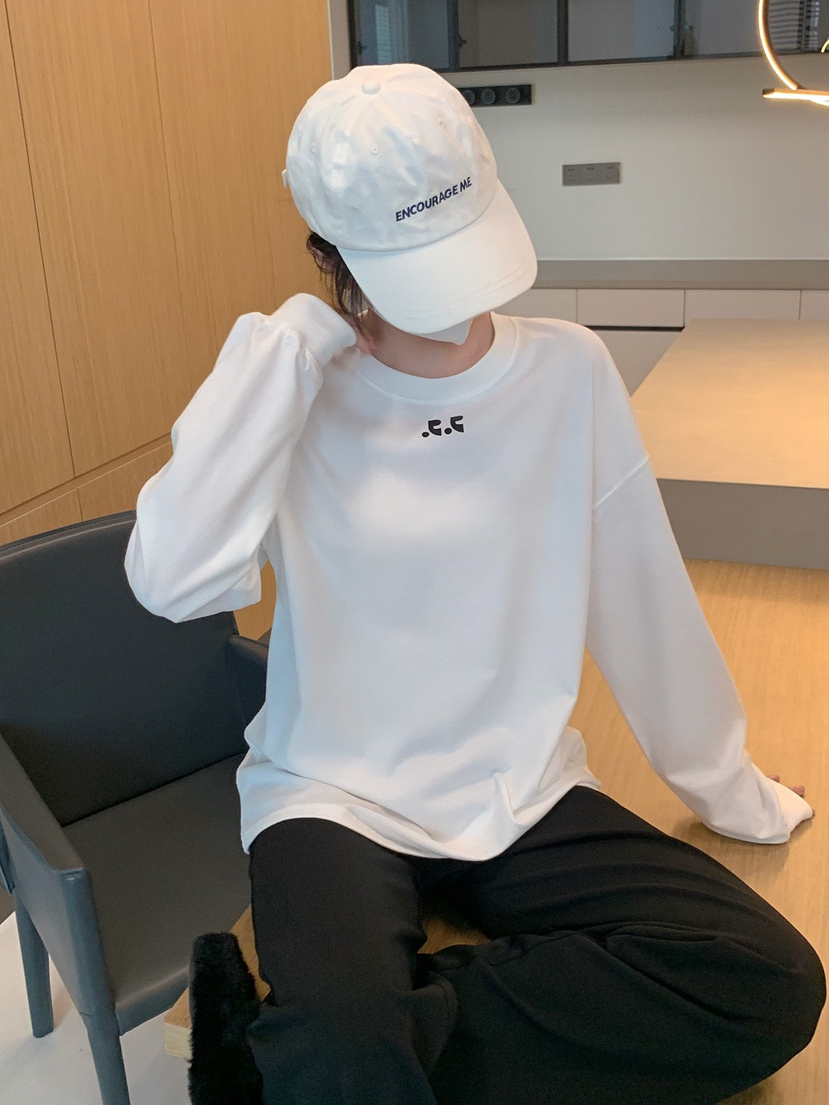 Onepoint 設計寬鬆長袖 T 卹 X3145