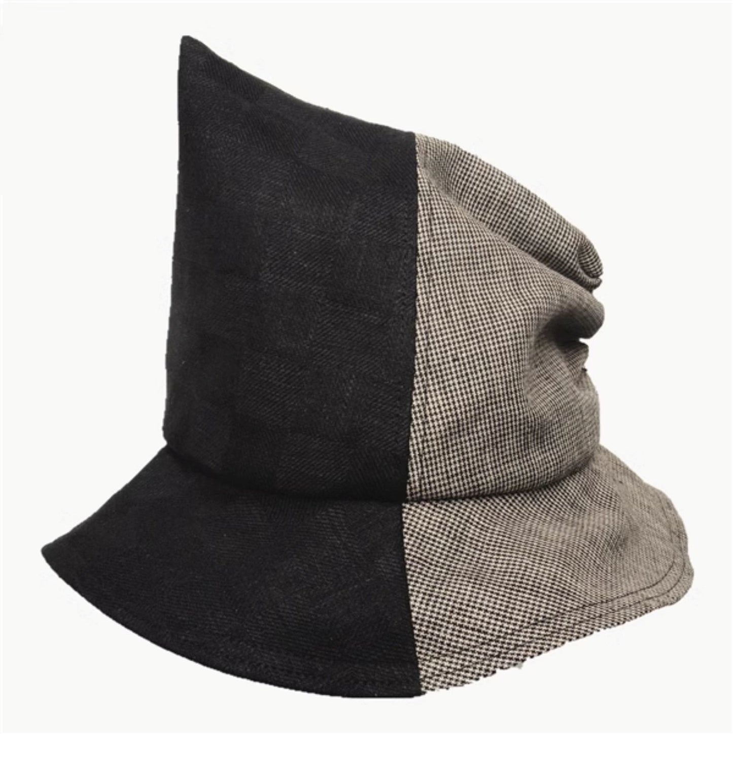 Glen Check Pattern Bicolor Bucket Hat X2914