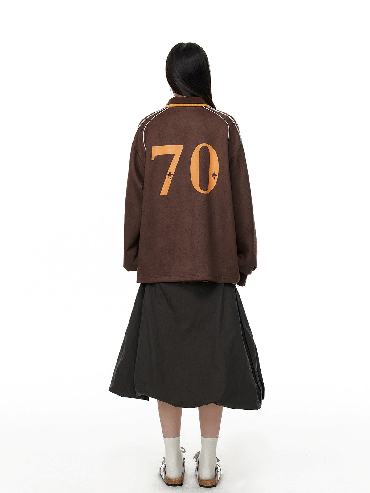 Cocoa Brown Suede Lace Patchwork V-Neck Pullover Sweatshirt X3330