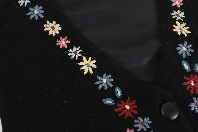 V領花朵刺繡背心X3209