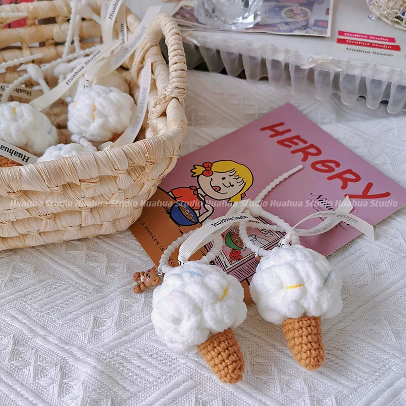 Handmade Woven Ice Cream Pendant X3113