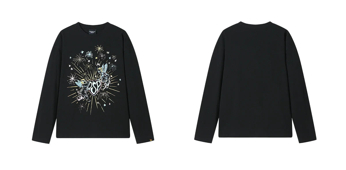 loose casual versatile long sleeve T-shirt X3136