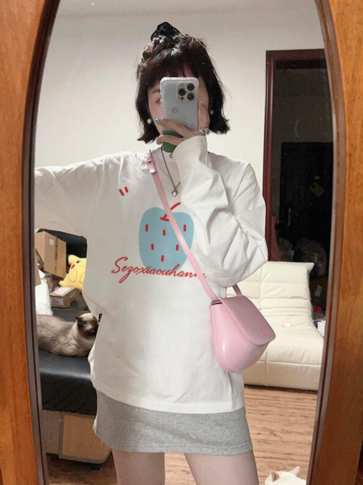 圖案印花圓領長袖T卹 X3107