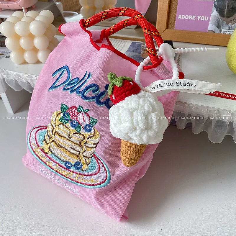 Handmade Woven Ice Cream Pendant X3113