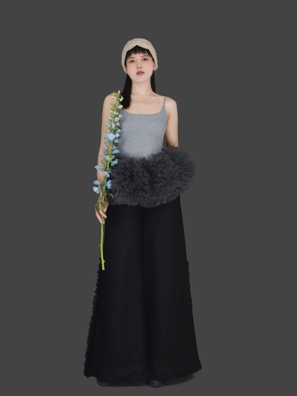 Mesh Hem Petal Camisole Top X3239