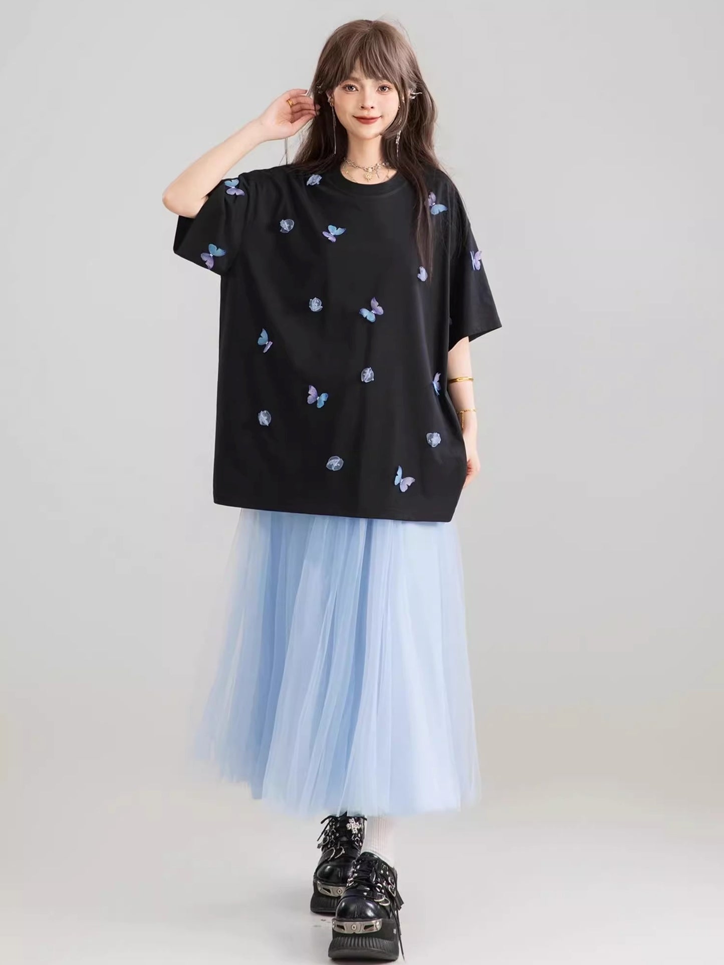 Layered Tulle A-Line Maxi Skirt X3252