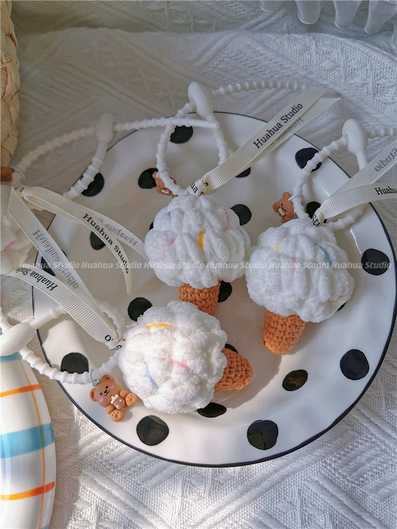 Handmade Woven Ice Cream Pendant X3113