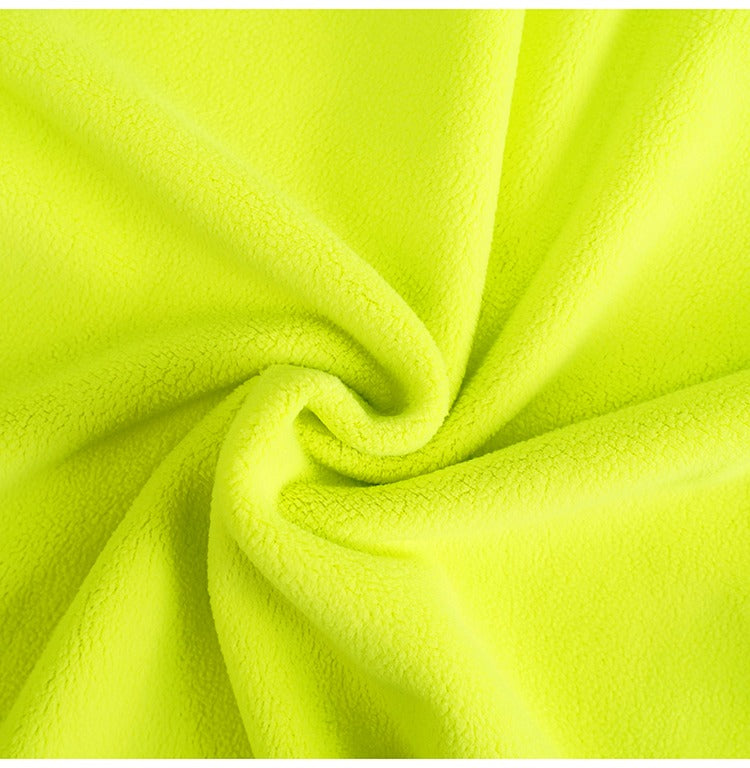 Fluorescent Color-Block Fleece High-Neck Top X3474