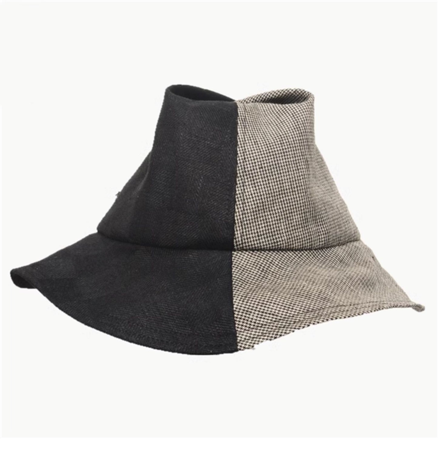 Glen Check Pattern Bicolor Bucket Hat X2914