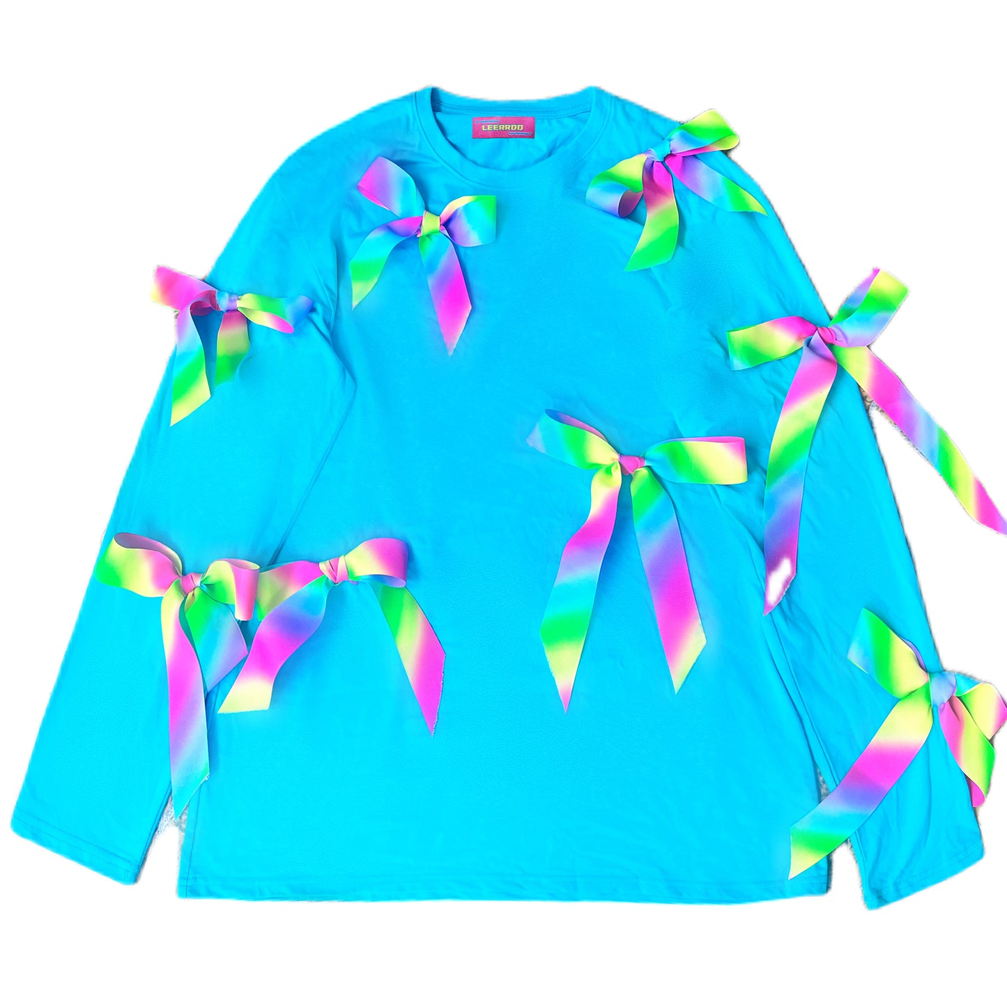 Ribbon Decoration Neon T-Shirt X2443