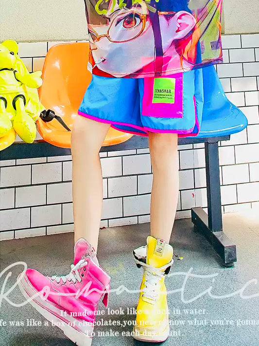 Colorful Letter Print Short Pants X3544