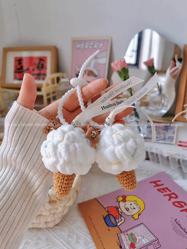 Handmade Woven Ice Cream Pendant X3113