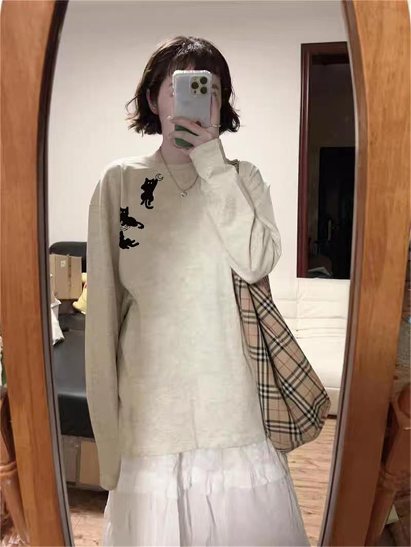 可愛貓咪厚棉長袖T卹 X3068