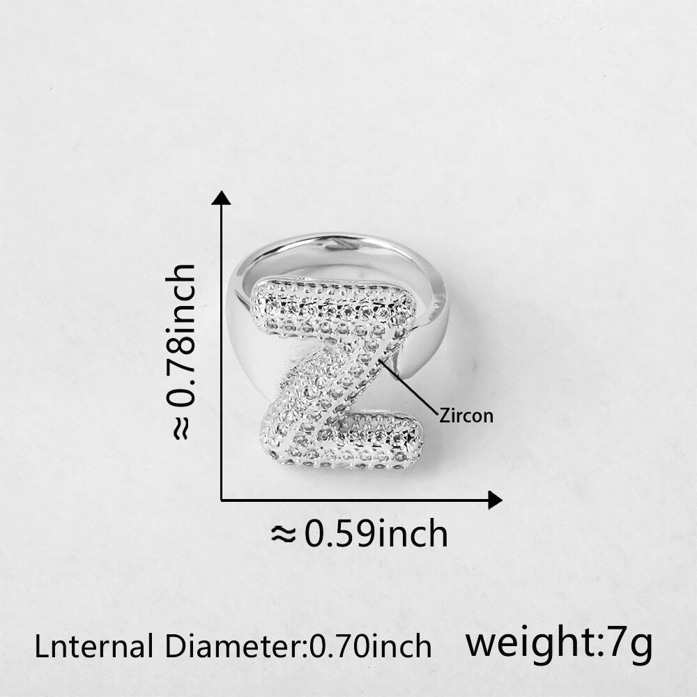 Bubble Initial Open Ring X3678