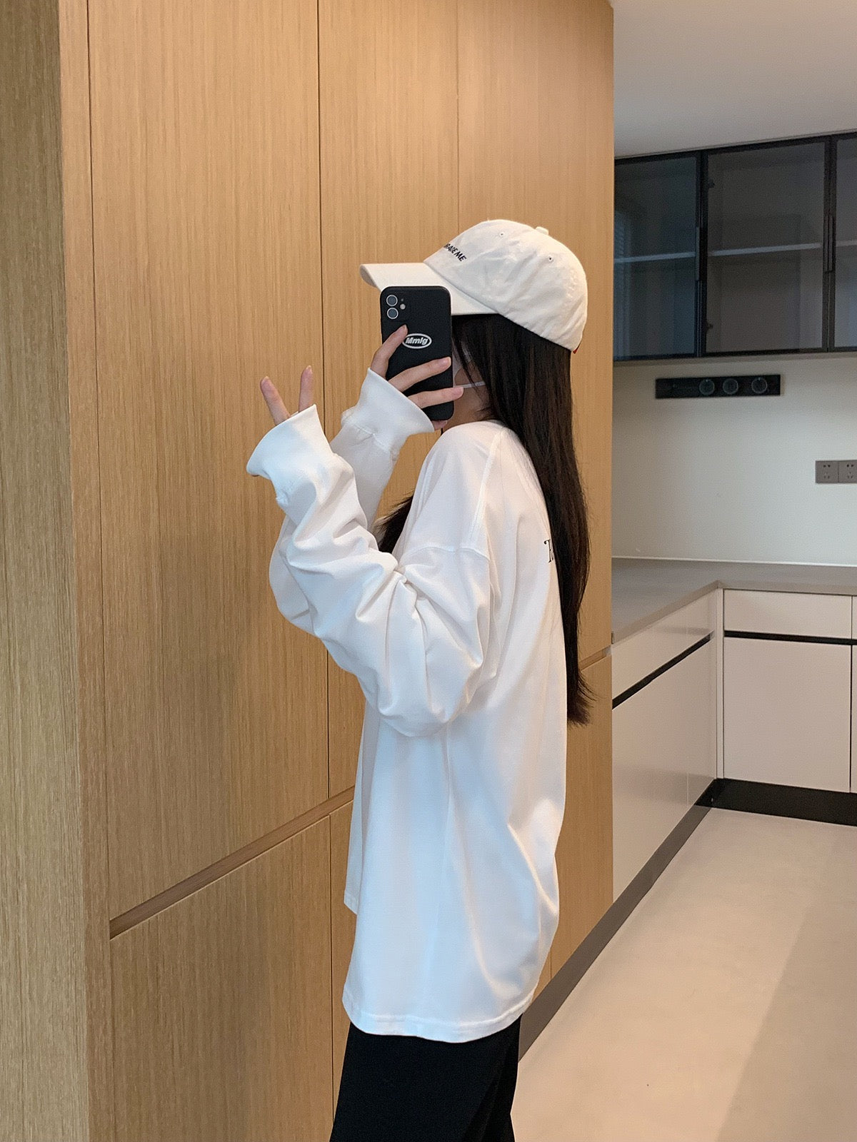 Onepoint 設計寬鬆長袖 T 卹 X3145