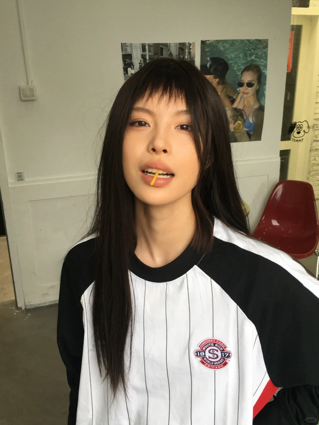 運動插肩袖針織 T 卹 X3192