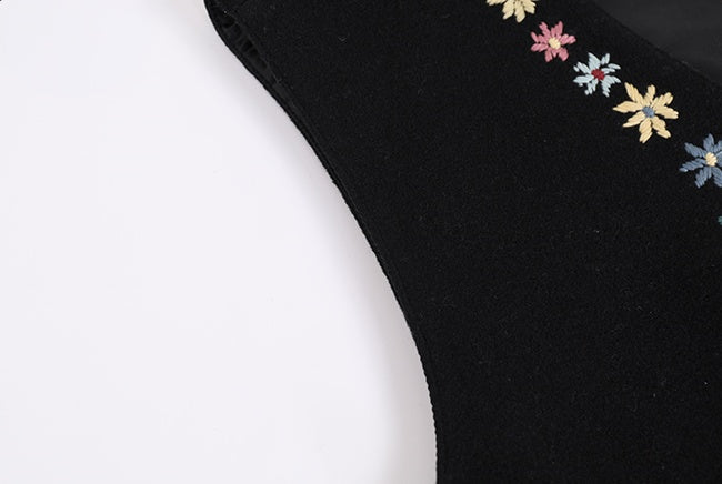 V領花朵刺繡背心X3209