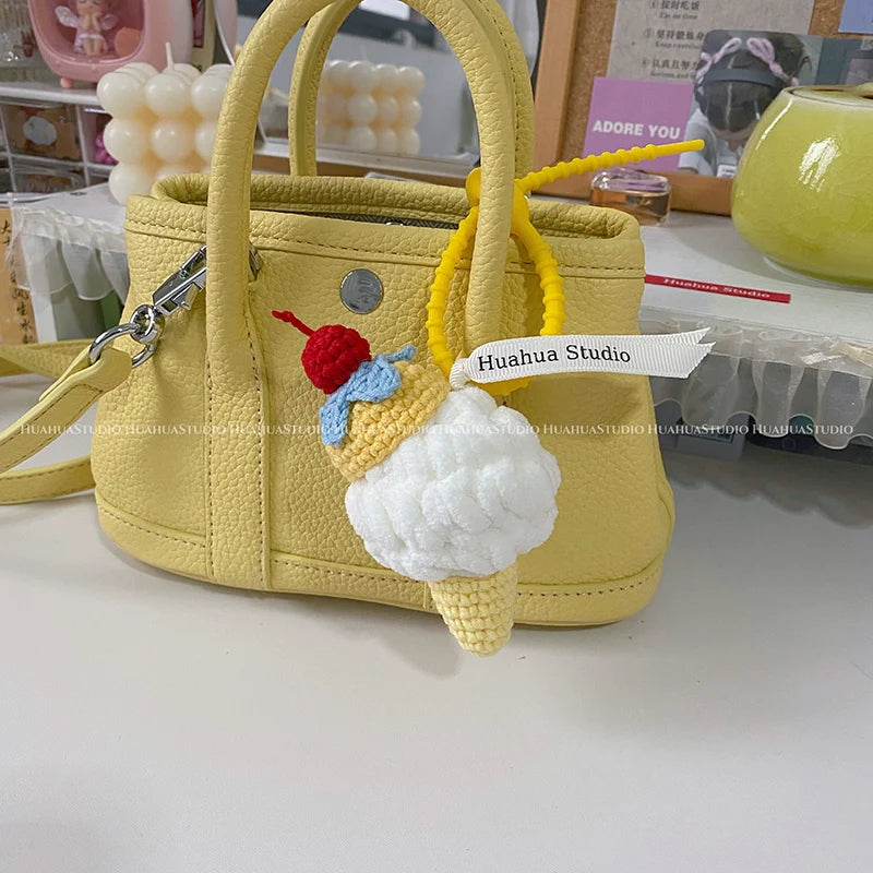 Handmade Woven Ice Cream Pendant X3113