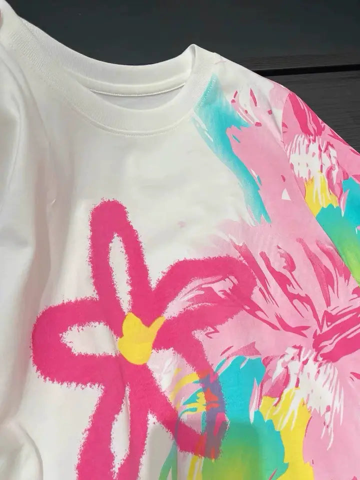 Graffiti Floral Gradient T-Shirt X3221
