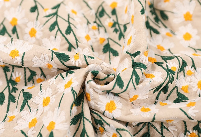 雛菊刺繡復古風V領背心 X3082