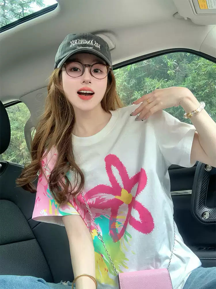 Graffiti Floral Gradient T-Shirt X3221
