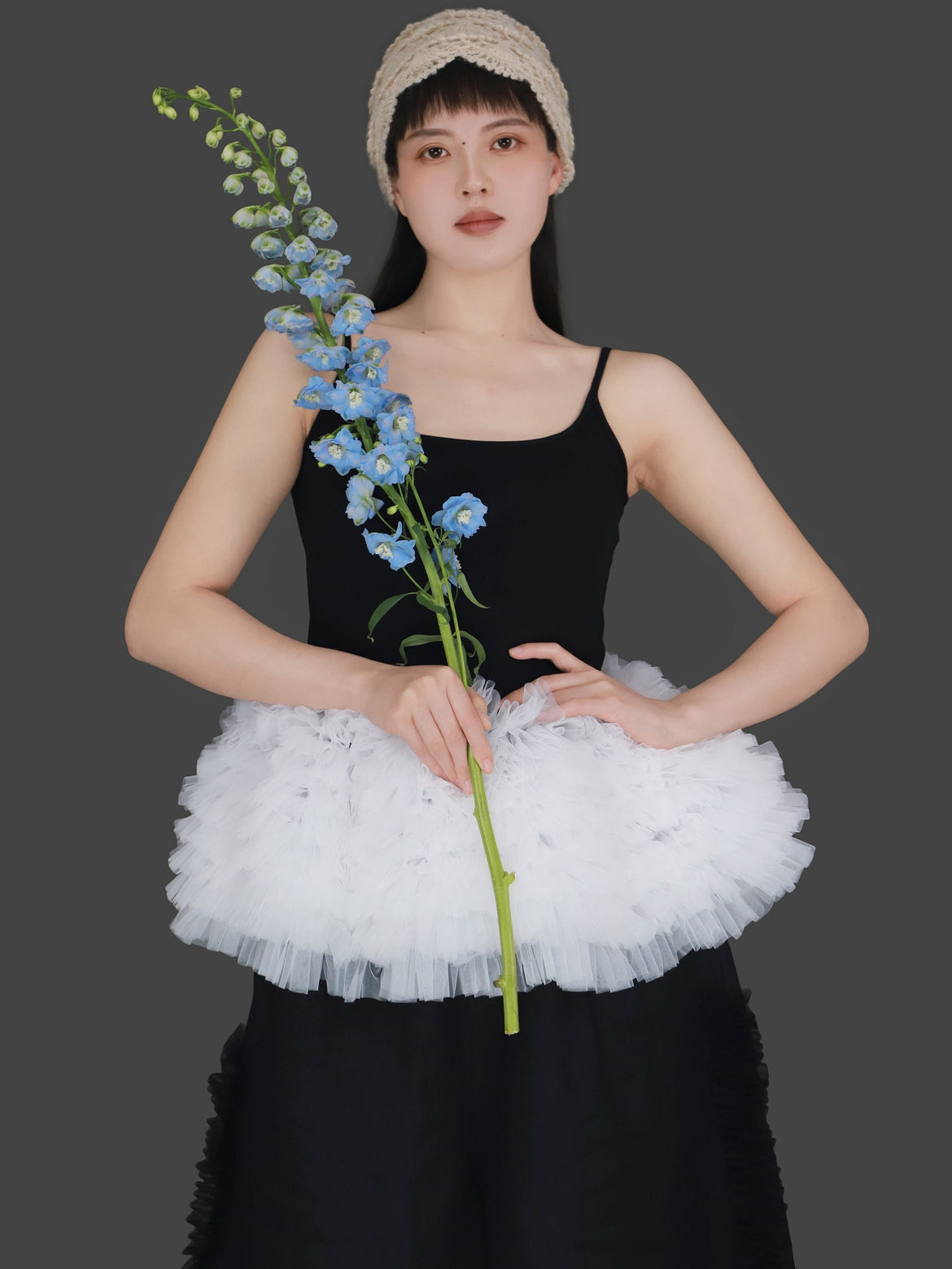 Mesh Hem Petal Camisole Top X3239