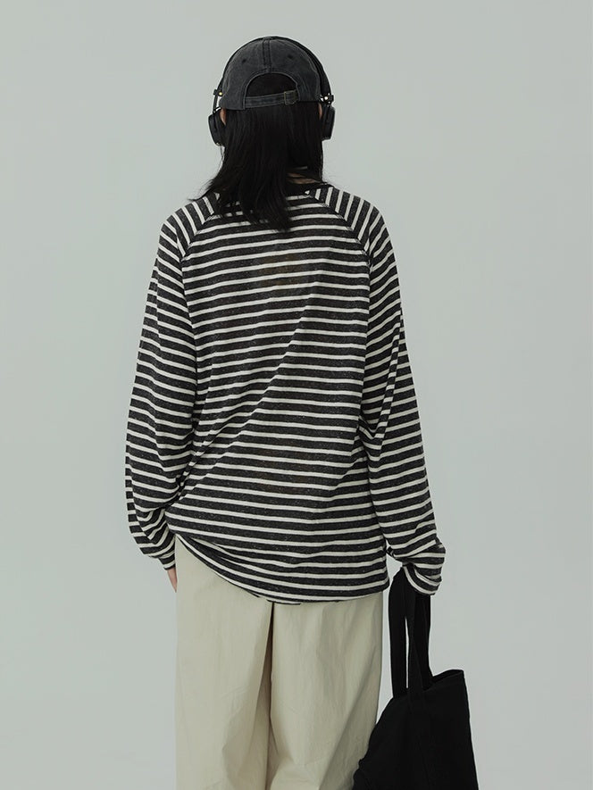 條紋圓領上衣 X3196