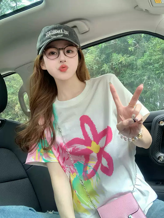 Graffiti Floral Gradient T-Shirt X3221