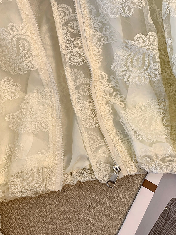 佩斯利花紋蕾絲短外套 X3228