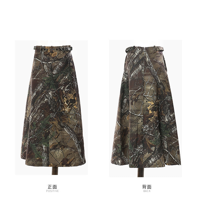 Art Graphic Print Long Skirt X2479